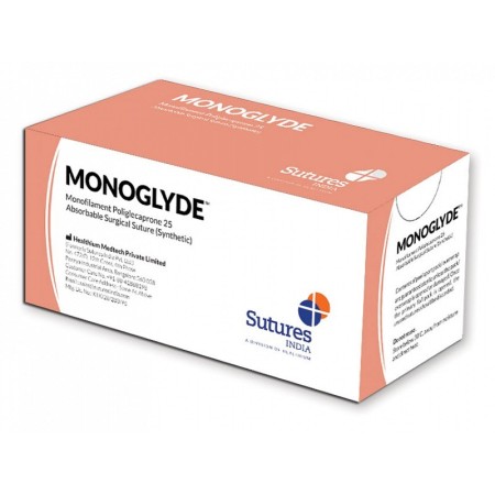 Sutura ass. monoglyde calibro 3/0, curva 3/8, ago 25 mm - 70 cm - incolore - conf. 12 pz.