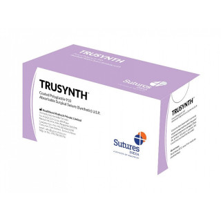 Ass trusynth suture calibre 4/0, courbe 1/2, aiguille 19 mm - 75 cm - violet - pack. 12 pièces