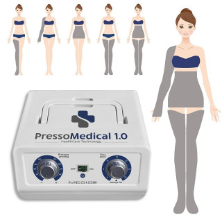 Pressoterapia pressomedical 1.0 dotazione pro (2 gambali + fascia addominale + bracciale)
