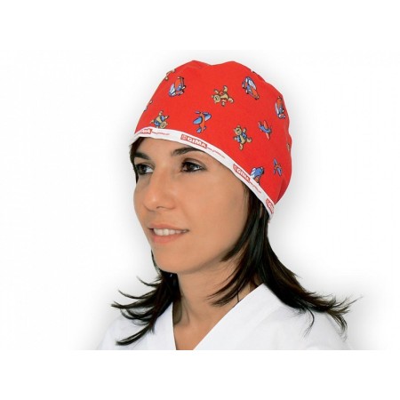 Gemusterte Kappe – rot