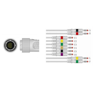 Cardioline compatible static ecg patient cable