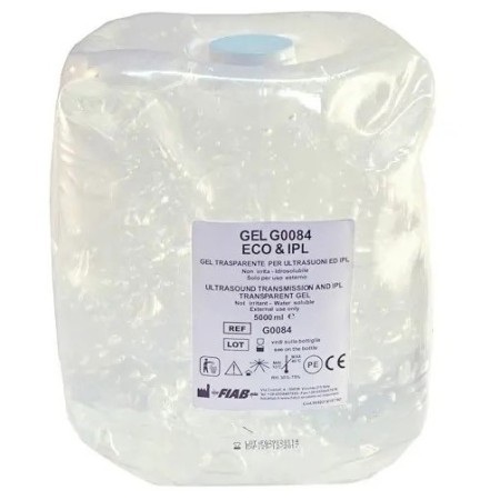Gel trasparente per ultrasuoni e luce pulsata g0084 in sacca da 5 lt.