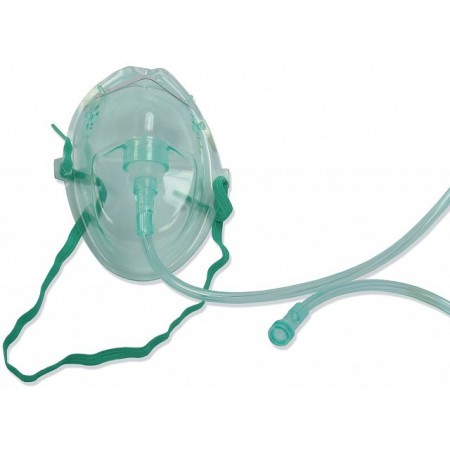 Maschera ossigeno media concentrazione con tubo 2,1 mt os/100