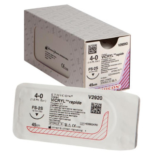 Ethicon vicryl rapid v2920g 42 napos felszívódó varrás - 4/0 tű 19 mm - csomag. 1 varratból
