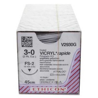 Ethicon vicryl rapid v2930g resorptivni šav za 42 dana - igla 3/0 19 mm - pakiranje od 1 šava