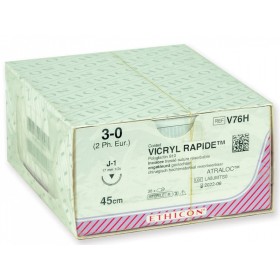Sutura assorbibile in 42 giorni ethicon vicryl rapid v76h - 3/0 - confez. da 1 sutura