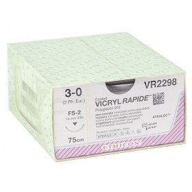 Sutura assorbibile in 42 giorni ethicon vicryl rapid - 3/0 ago 19 mm - confez. da 1 sutura