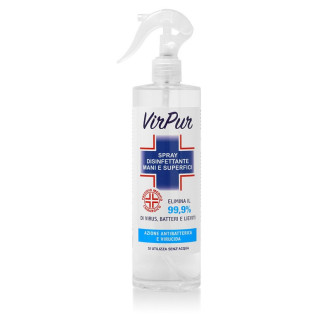 Virpur spray désinfectant pour les mains et les surfaces 500 ml action instantanée sans rinçage