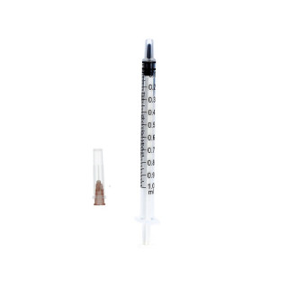 Tuberkulinspruta 1 ml dicotuber med central luer-kon - 100 st.