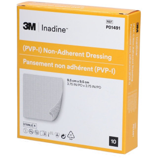 Inadine (pvp-i) nem tapadó kötszer p01491, 9,5 cm x 9,5 cm - 10 db.