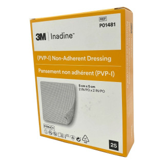 Inadine (pvp-i) apósito no adherente p01481, 5 cm x 5 cm - 25 uds.
