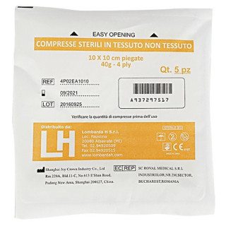 Kompresy tnt sterylne 10 x 10 cm, woreczek z 5 kompresami złożonymi na 4 części